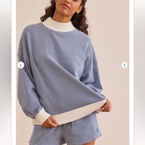 Altar’d State Striped Mockneck Sweatshirt